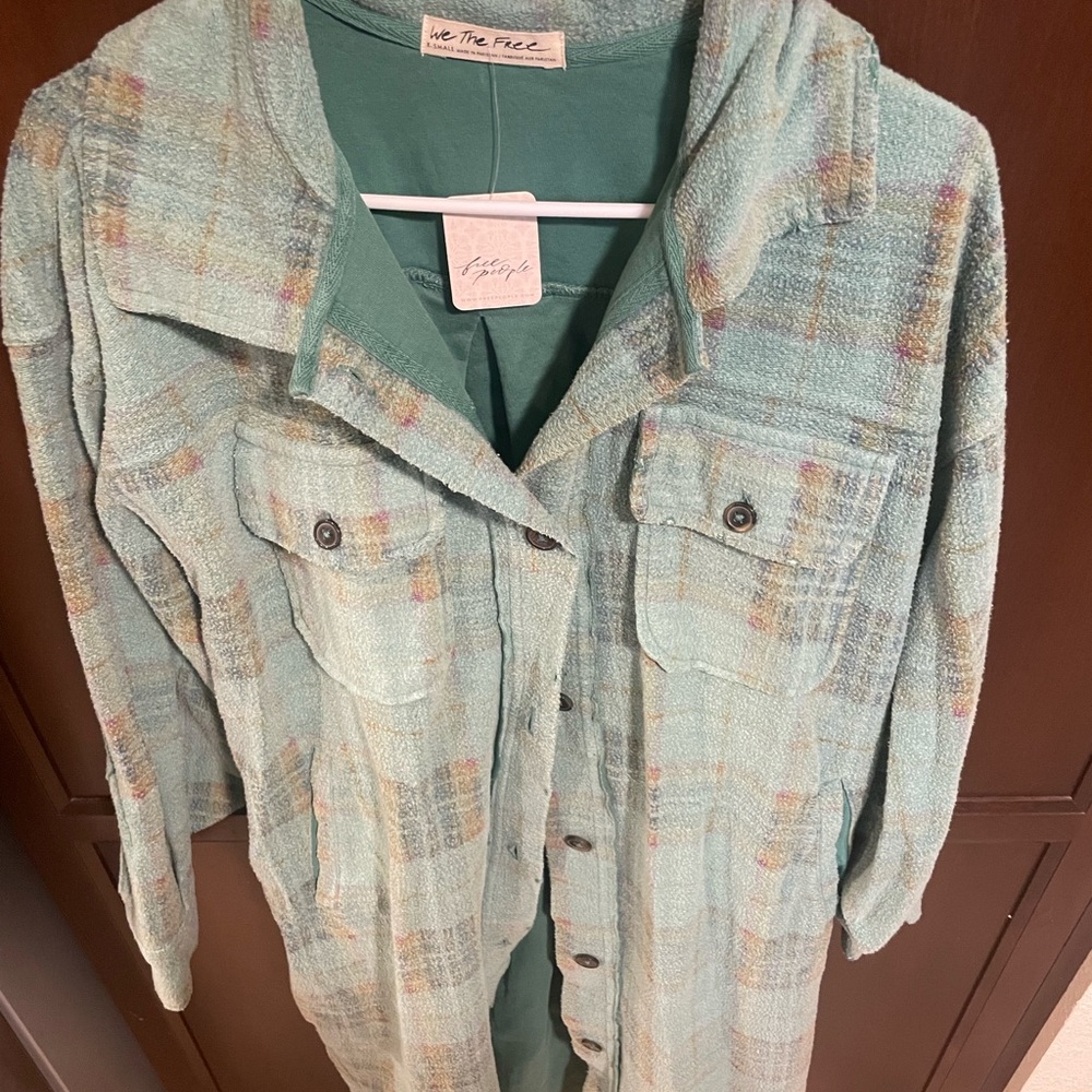 We The Free Teal Plaid Utility Jacket - Picture 3 of 4